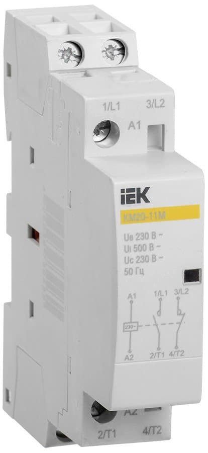 Контактор модульный КМ20-11М 20А 1НО+1НЗ 230В AC IEK MKK11-20-11