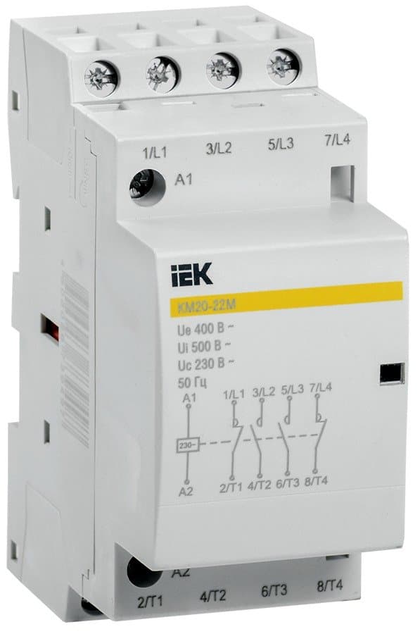 Контактор модульный КМ20-22М 20А 2НО+2НЗ 230В AC IEK MKK11-20-22