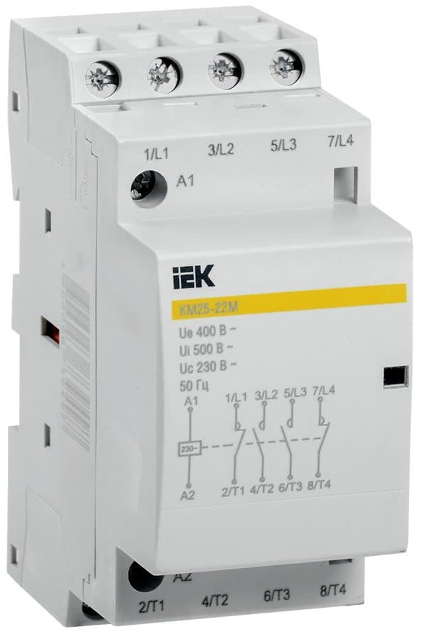 Контактор модульный КМ25-22М 25А 2НО+2НЗ 230В AC IEK MKK11-25-22