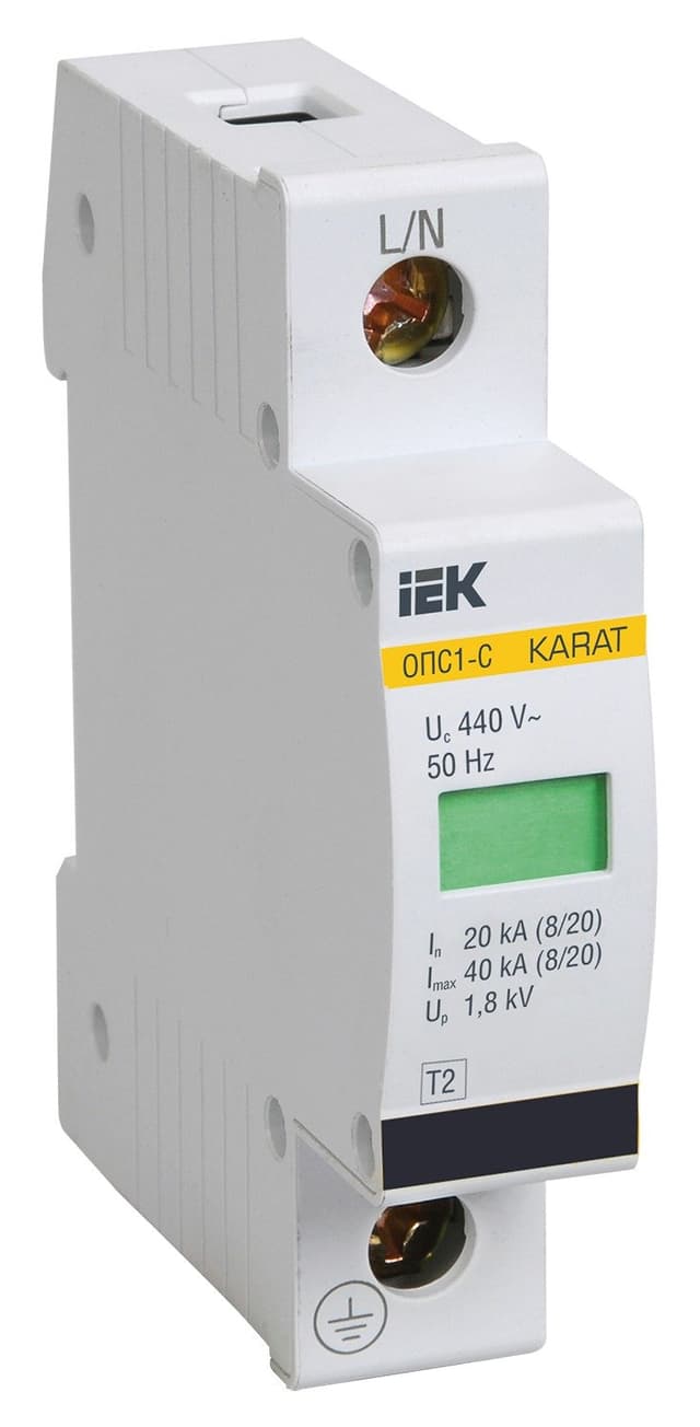 Ограничитель импульсного перенапряжения ОПС1-C 1P In 20 кА IEK MOP20-1-C