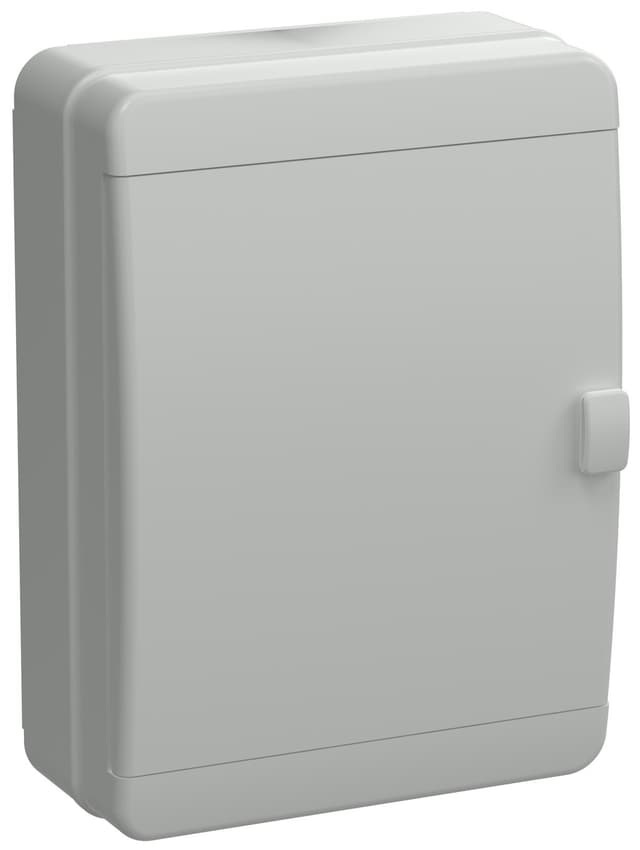 Бокс пластиковый навесной IEK TEKFOR TF5-KP73-N-24-65-K03-K03, КМПн-24, на 24 модуля, 2 ряда, серая непрозрачная дверь, IP65, серый