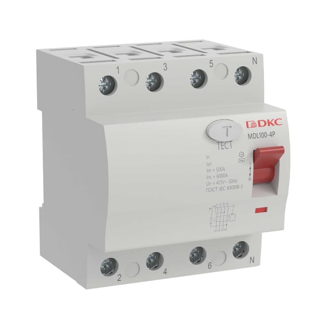 Устройство защитного отключения DKC YON max MDL100 4P 63А 30мА тип AC MDL100-4P2-63-AC