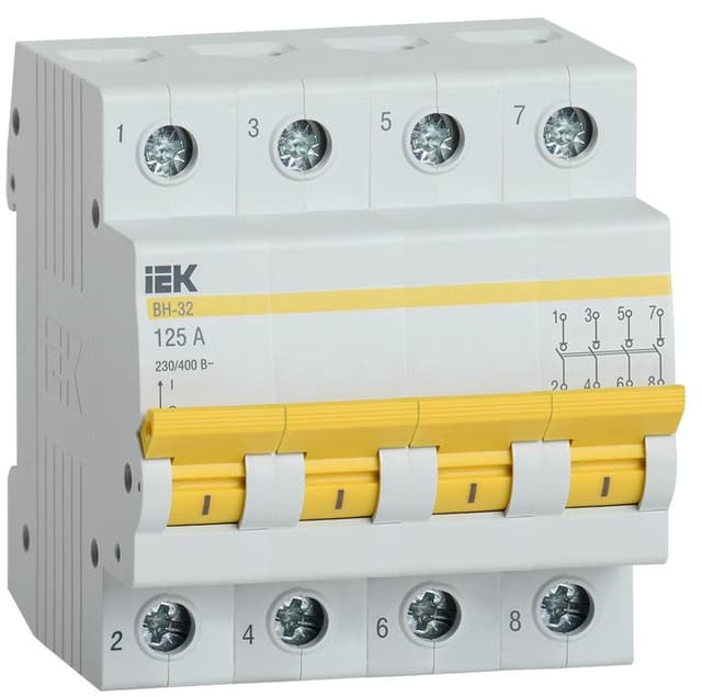 Выключатель нагрузки IEK KARAT ВН-32 4P 125А MNV10-4-125